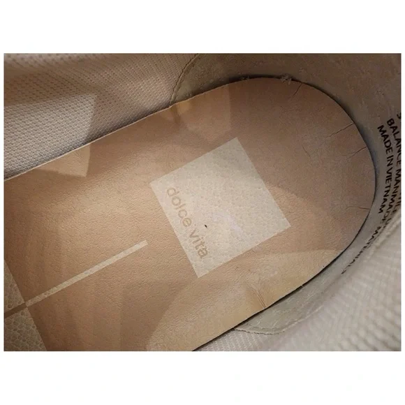 DOLCE VITA Dannis Cream Sneakers Shoes Woven Stitching 8M Casual Modern Platform - Picture 12 of 16